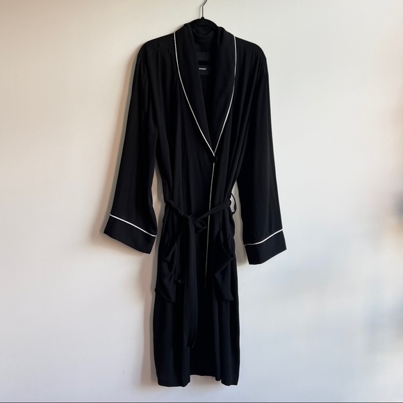Assembly New York black white piping robe dress - www.joarbit.com